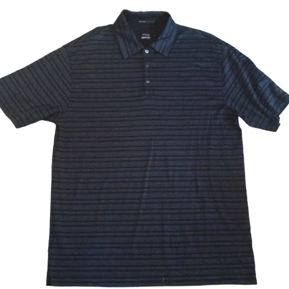Tiger Woods Collection Nike Fit Dry Navy Striped Polo - Picture 2 of 7